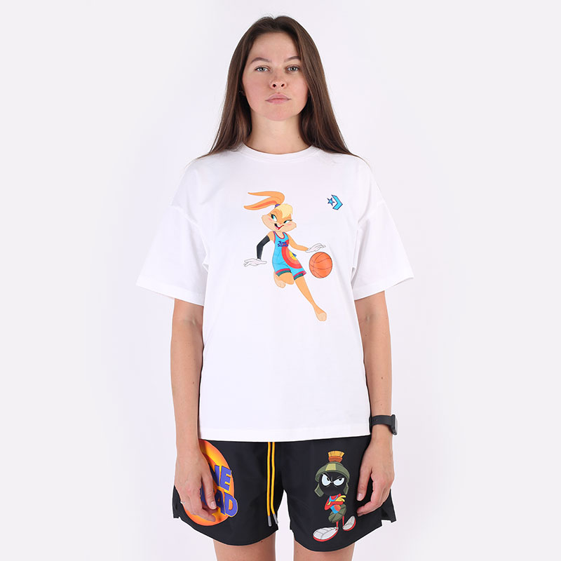 женская белая футболка Converse x Space Jam: A New Legacy `Lola` Tee 10023070102 - цена, описание, фото 3